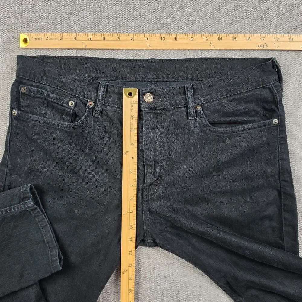 Levi's 511 Straight Leg Jeans Men's 36x30 Black Stretch Denim Pants Grunge Y2K